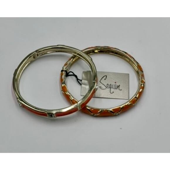 Sequin Vintage Deadstock New with and Without Tags Orange Bangle
Bracelet Set - Picture 3 of 6